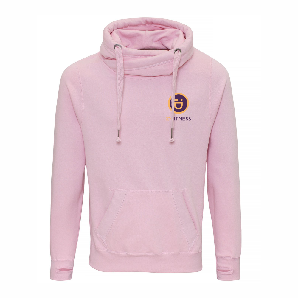 iDFITNESS Cross neck hoodie Baby Pink