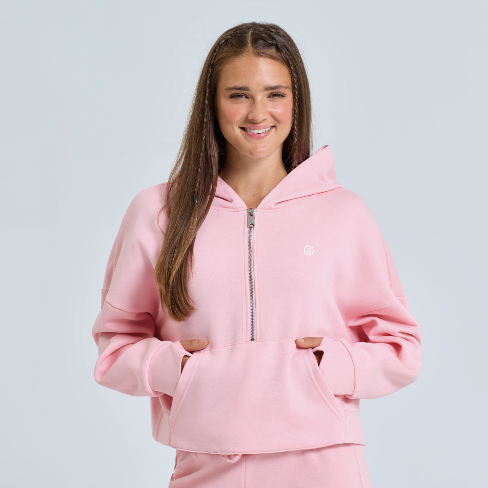iDFITNESS Women's TriDri® Half Zip Oversized Fleece Hoodie
