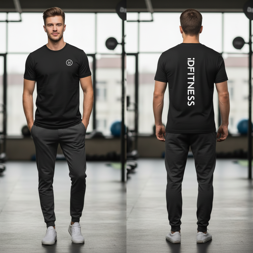 iDFITNESS: Vertical Signature Tee - Black & White